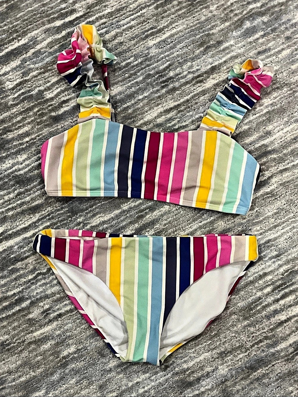 Striped Bikini Set in Multicolor Size 12 Like New